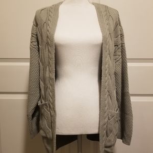 Oversized Cable Knit Cardigan Sweater size Small